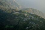 Nepali villages in morning haze